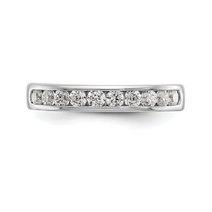 0.52ct. CZ Solid Real 14K White Gold 10-2.4mm Stone Channel Wedding Band Ring