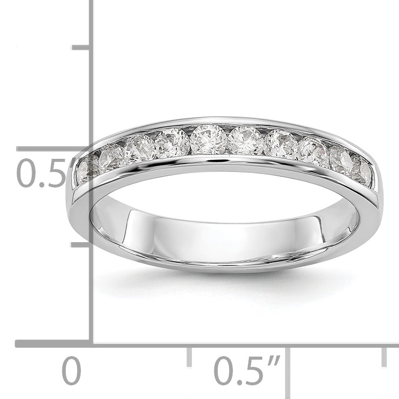 0.52ct. CZ Solid Real 14K White Gold 10-2.4mm Stone Channel Wedding Band Ring