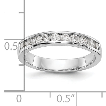 0.52ct. CZ Solid Real 14K White Gold 10-2.4mm Stone Channel Wedding Band Ring