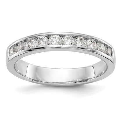 0.52ct. CZ Solid Real 14K White Gold 10-2.4mm Stone Channel Wedding Band Ring
