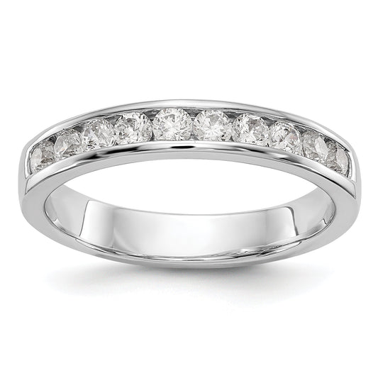 0.52ct. CZ Solid Real 14K White Gold 10-2.4mm Stone Channel Wedding Band Ring