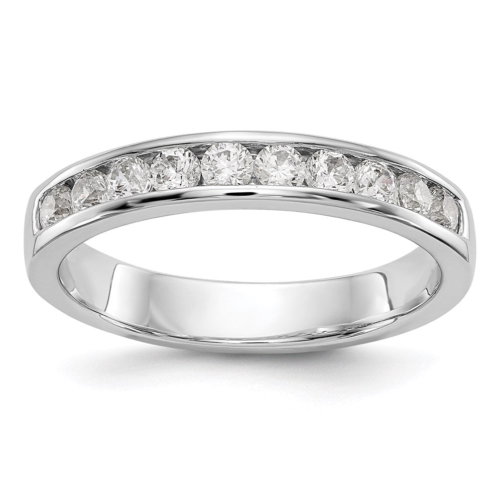 14k white gold 10 stone real diamond channel band y7047aa