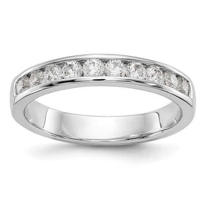 14k white gold 10 stone real diamond channel band y7047aa