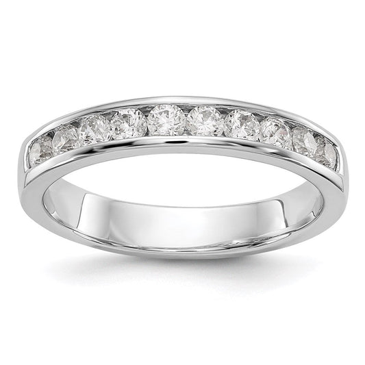 14k white gold 10 stone real diamond channel band y7047aa