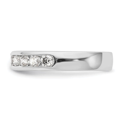 0.79ct. CZ Solid Real 14K White Gold 10-Stone Channel Wedding Band Ring