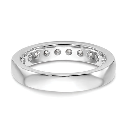 0.79ct. CZ Solid Real 14K White Gold 10-Stone Channel Wedding Band Ring
