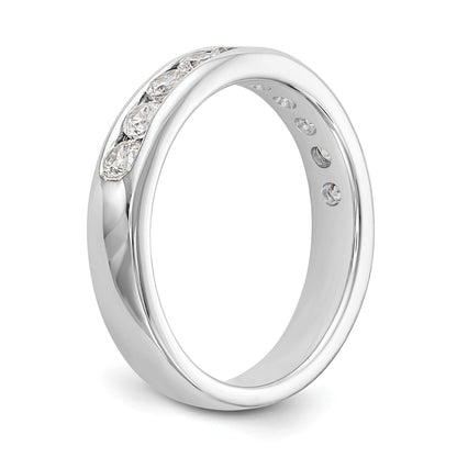0.79ct. CZ Solid Real 14K White Gold 10-Stone Channel Wedding Band Ring
