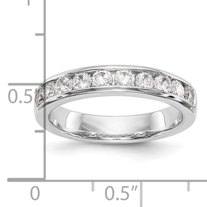 0.79ct. CZ Solid Real 14K White Gold 10-2.7mm Stone Wedding Band Ring