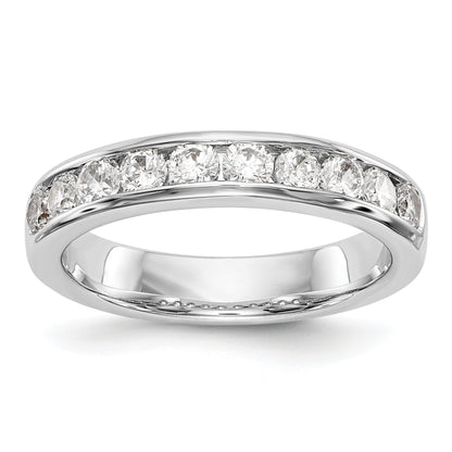 0.79ct. CZ Solid Real 14K White Gold 10-Stone Channel Wedding Band Ring