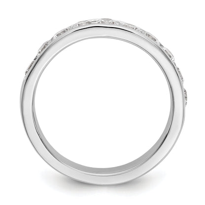 0.93ct. CZ Solid Real 14K White Gold 10-2.9mm Stone Channel Wedding Band Ring