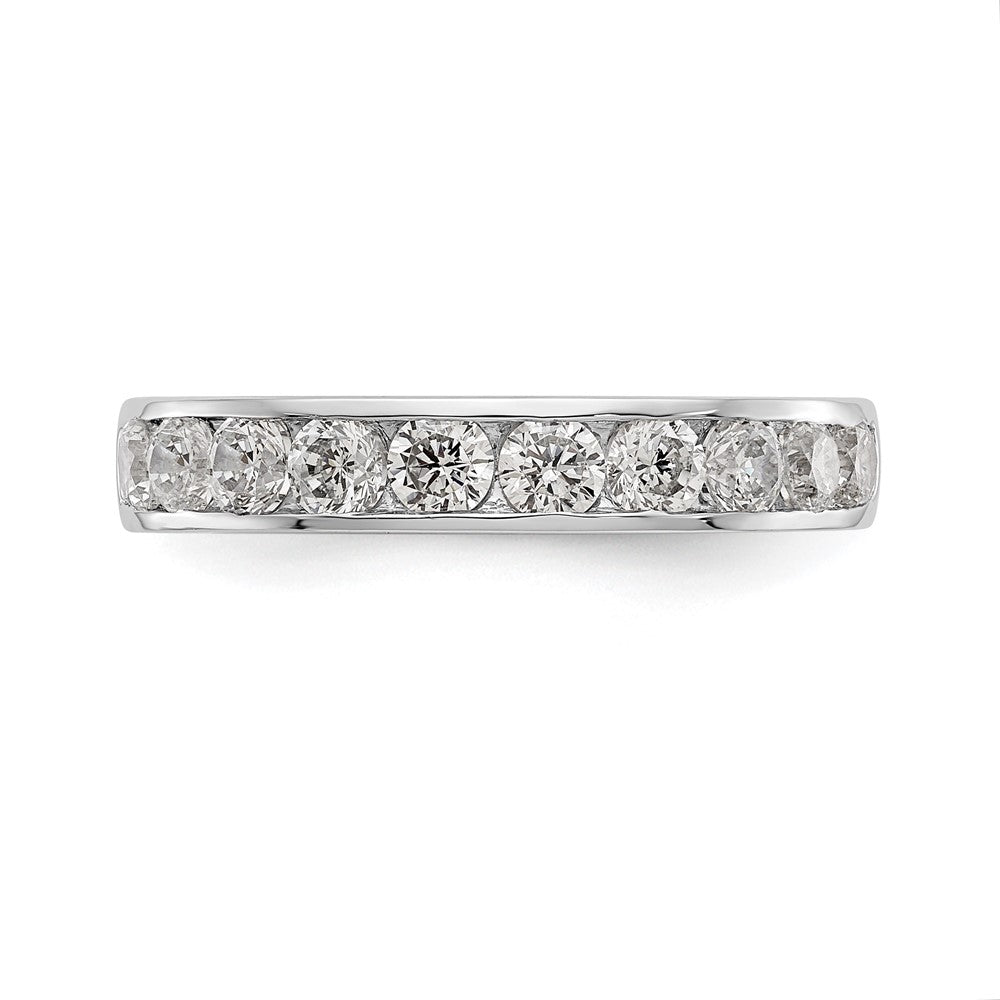 14K White Gold 10-Stone Real Diamond Channel Band