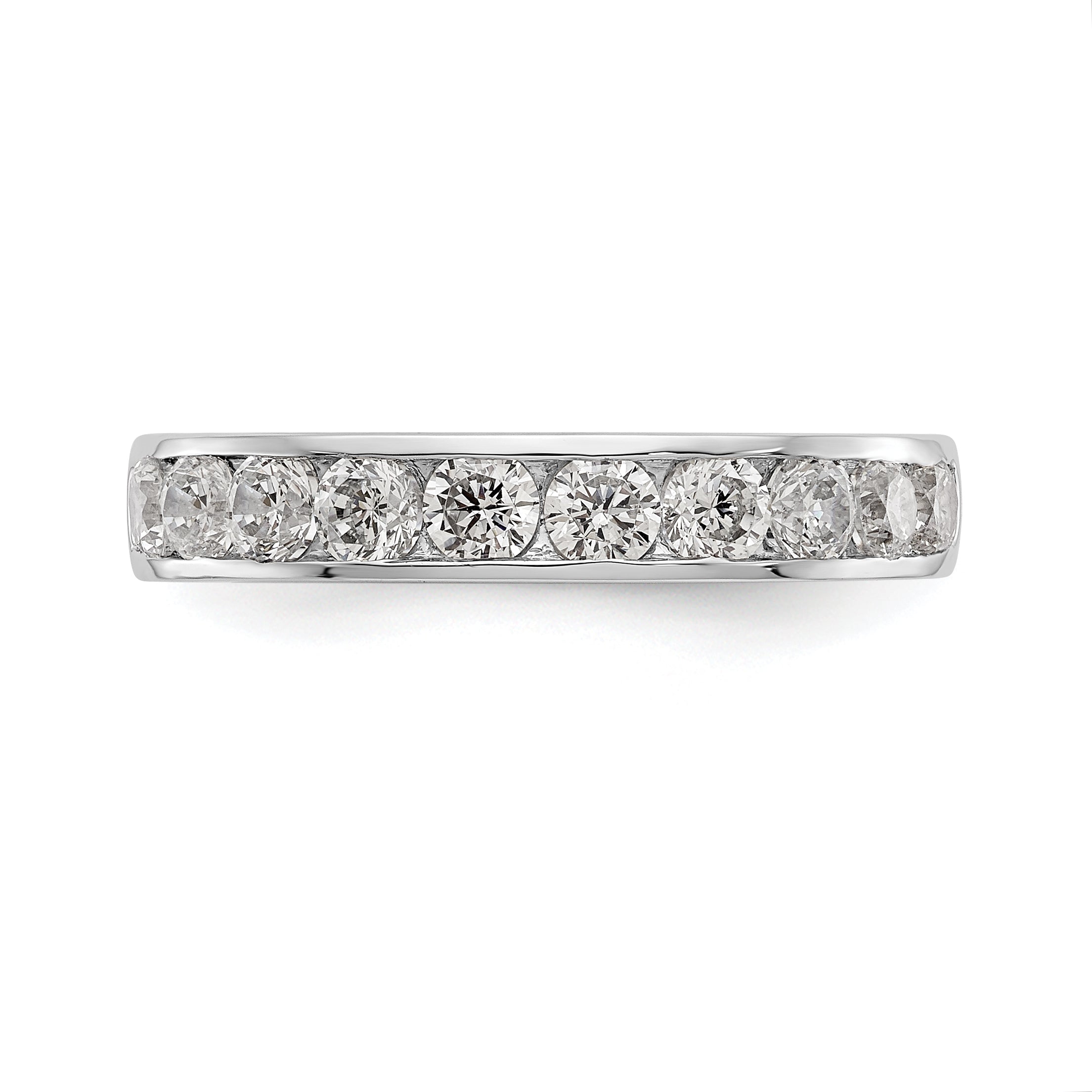 0.93ct. CZ Solid Real 14K White Gold 10-2.9mm Stone Channel Wedding Band Ring