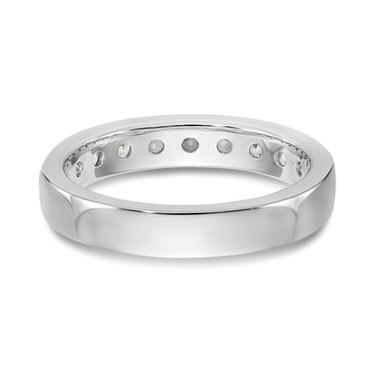 0.93ct. CZ Solid Real 14K White Gold 10-Stone Channel Wedding Band Ring