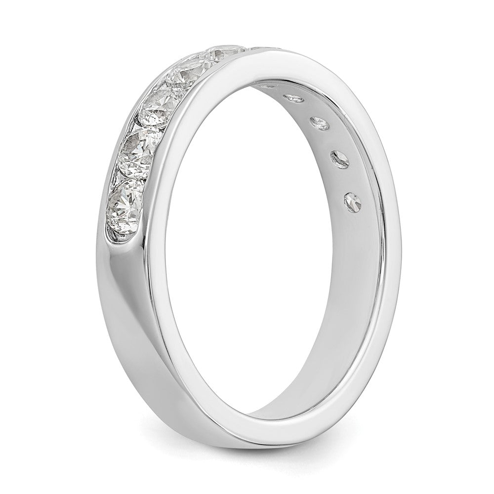 14K White Gold 10-Stone Real Diamond Channel Band