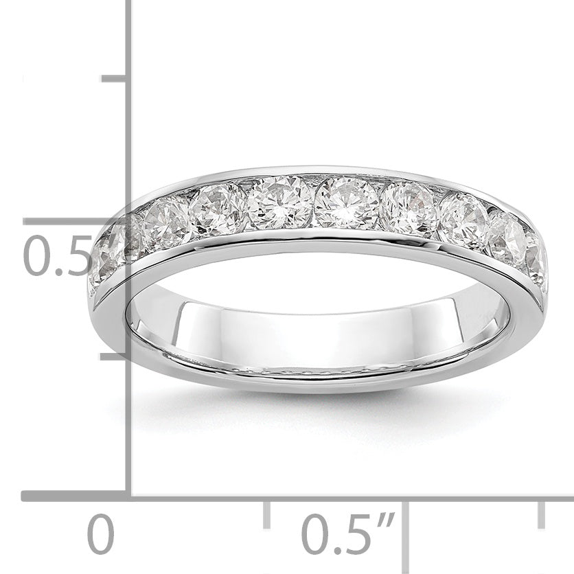0.93ct. CZ Solid Real 14K White Gold 10-2.9mm Stone Channel Wedding Band Ring