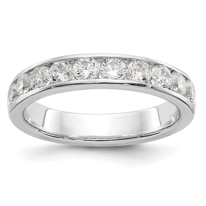 0.93ct. CZ Solid Real 14K White Gold 10-2.9mm Stone Channel Wedding Band Ring