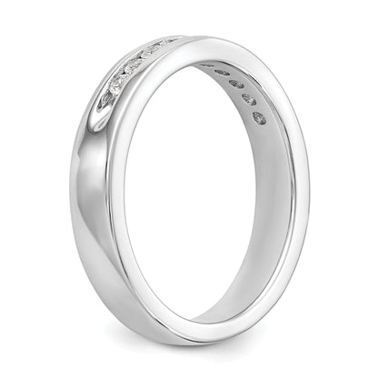 0.20ct. CZ Solid Real 14K White Gold 10-Stone Channel Wedding Band Ring