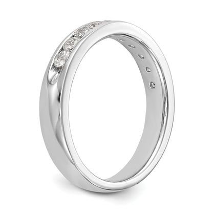 0.52ct. CZ Solid Real 14K White Gold 10-Stone Channel Wedding Band Ring