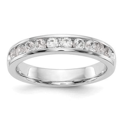 14k White Gold 10-Stone 1/2 carat Round Diamond Complete Channel Band