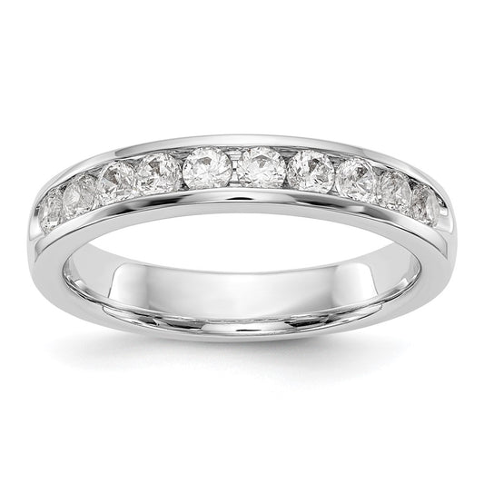 14k White Gold 10-Stone 1/2 carat Round Diamond Complete Channel Band