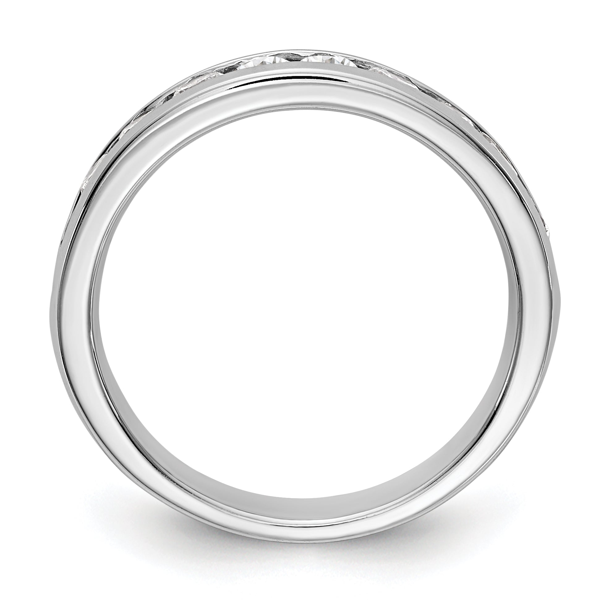 0.79ct. CZ Solid Real 14K White Gold 10-2.7mm Stone Ladies Wedding Band Ring