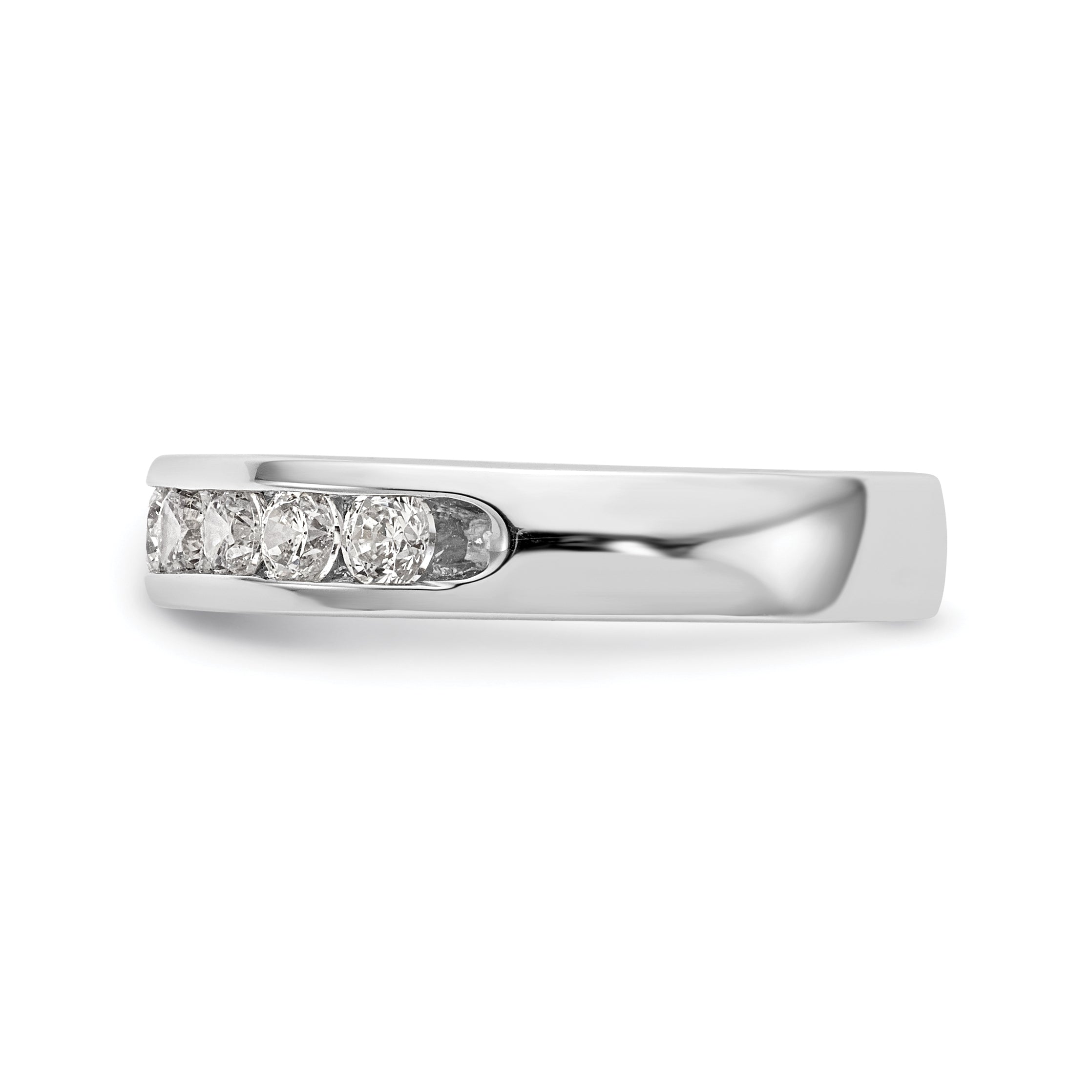 0.79ct. CZ Solid Real 14K White Gold 10-2.7mm Stone Ladies Wedding Band Ring