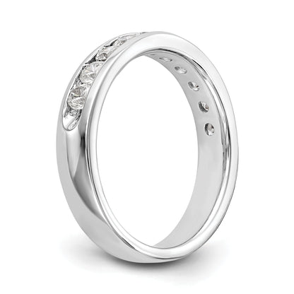 0.79ct. CZ Solid Real 14K White Gold 10-Stone Channel Wedding Band Ring
