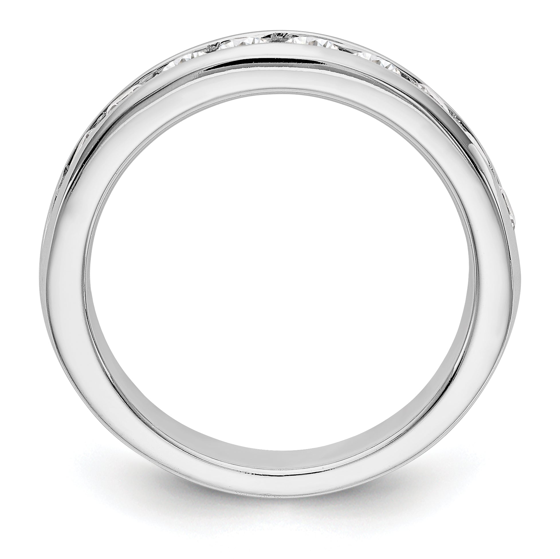 0.93ct. CZ Solid Real 14K White Gold 10-2.9mm Stone Ladies Wedding Band Ring