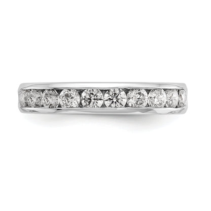 0.93ct. CZ Solid Real 14K White Gold 10-Stone Channel Wedding Band Ring