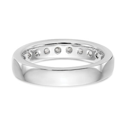 0.93ct. CZ Solid Real 14K White Gold 10-Stone Channel Wedding Band Ring