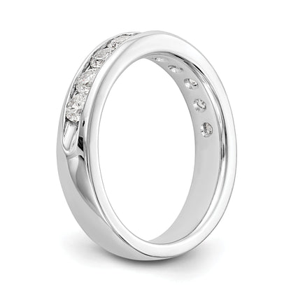 0.93ct. CZ Solid Real 14K White Gold 10-Stone Channel Wedding Band Ring
