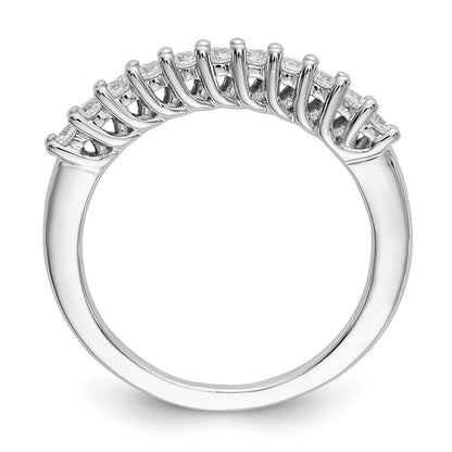 14k White Gold 11-Stone Shared Prong 1/3 carat Complete Round Diamond Band