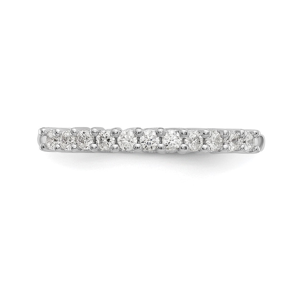 14k White Gold 11-Stone Shared Prong 1/3 carat Complete Round Diamond Band