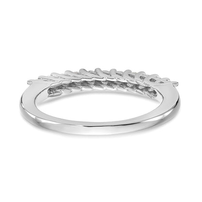 14k White Gold 11-Stone Shared Prong 1/3 carat Complete Round Diamond Band