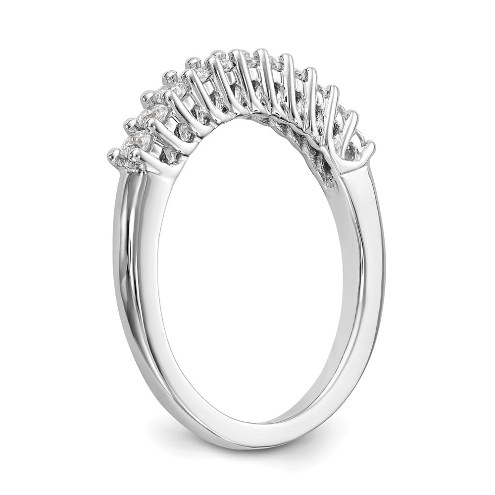 14k White Gold 11-Stone Shared Prong 1/3 carat Complete Round Diamond Band