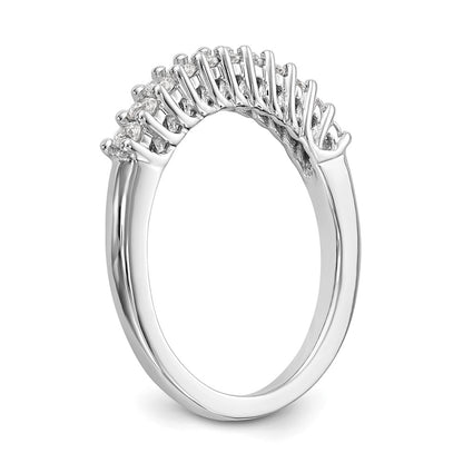 14k White Gold 11-Stone Shared Prong 1/3 carat Complete Round Diamond Band