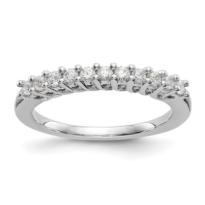 0.31ct. CZ Solid Real 14K White Gold 11-Stone Wedding Band Ring