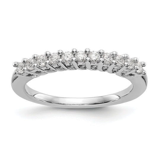 0.31ct. CZ Solid Real 14K White Gold 11-Stone Wedding Band Ring