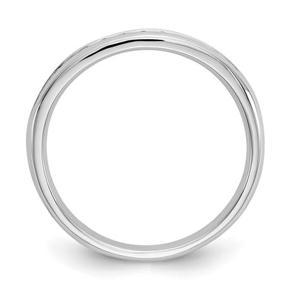 14K White Gold 11-Stone Real Diamond Channel Band