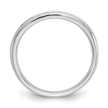 0.17ct. CZ Solid Real 14K White Gold 11-Stone Channel Wedding Band Ring