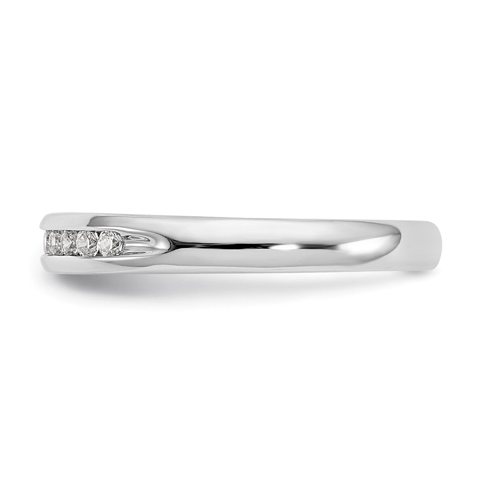 14K White Gold 11-Stone Real Diamond Channel Band