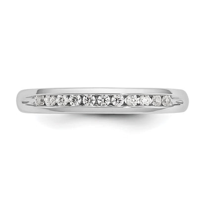 14K White Gold 11-Stone Real Diamond Channel Band
