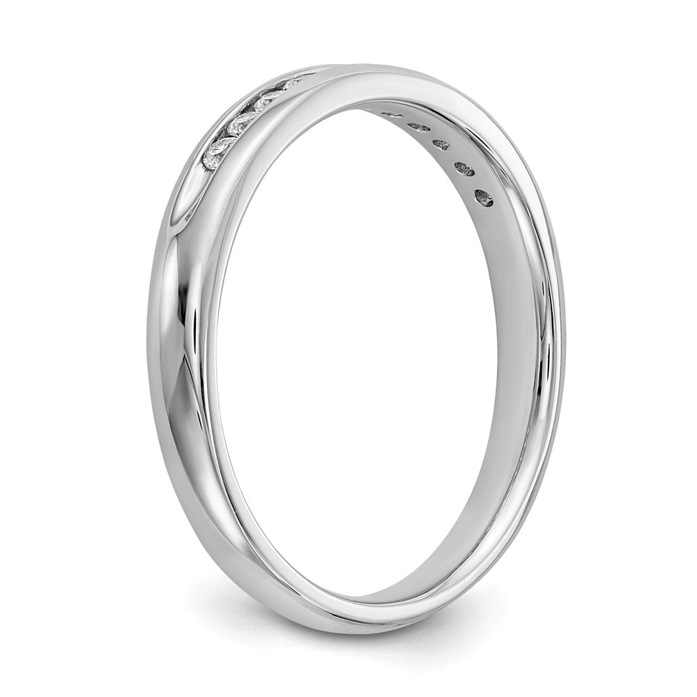 14K White Gold 11-Stone Real Diamond Channel Band