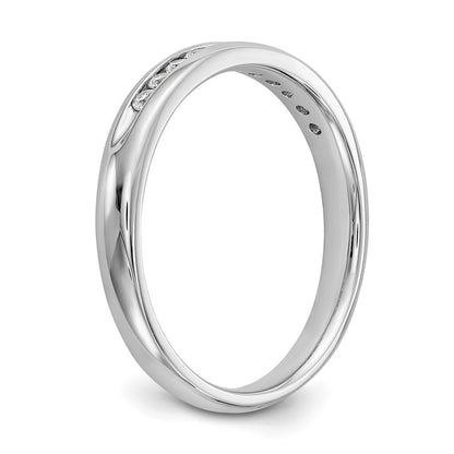 14K White Gold 11-Stone Real Diamond Channel Band