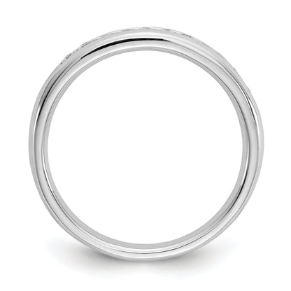 0.22ct. CZ Solid Real 14K White Gold 11-Stone Channel Wedding Band Ring
