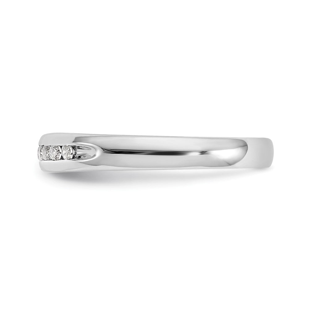 14K White Gold 11-Stone Real Diamond Channel Band