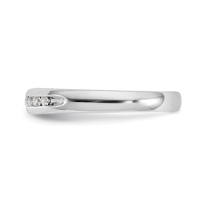 14K White Gold 11-Stone Real Diamond Channel Band