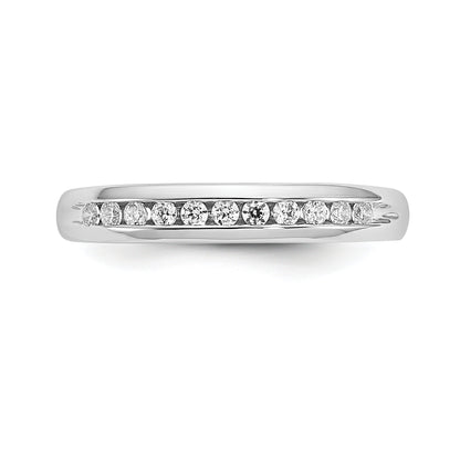 0.22ct. CZ Solid Real 14K White Gold 11-Stone Channel Wedding Band Ring