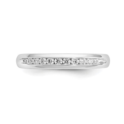 14K White Gold 11-Stone Real Diamond Channel Band