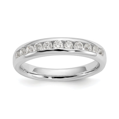 0.43ct. CZ Solid Real 14K White Gold 11-Stone Channel Wedding Band Ring